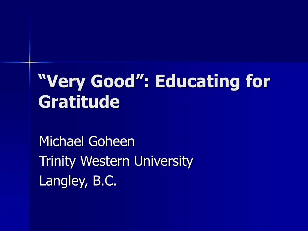 very good educating for gratitude
