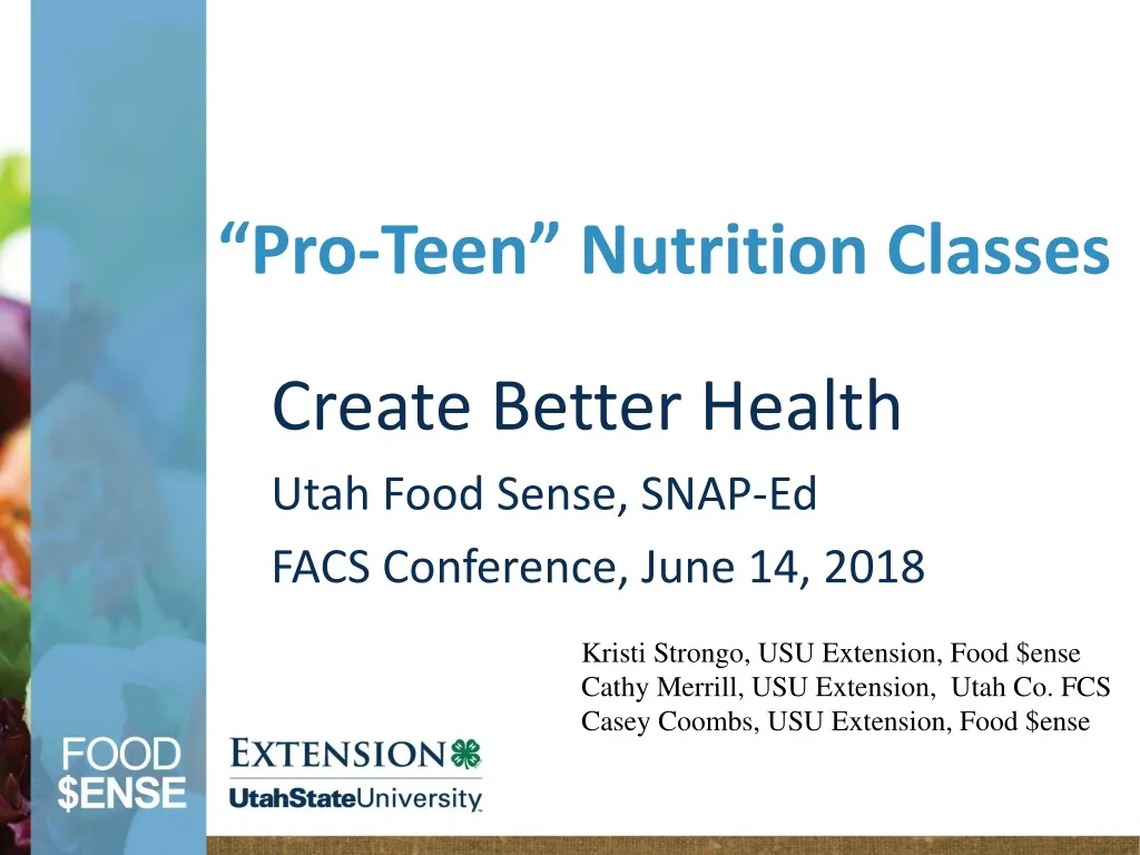 pro teen nutrition classes