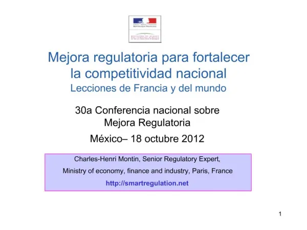 30a Conferencia nacional sobre Mejora Regulatoria M xico 18 octubre 2012