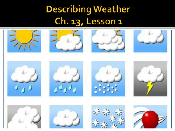 Describing Weather Ch. 13, Lesson 1