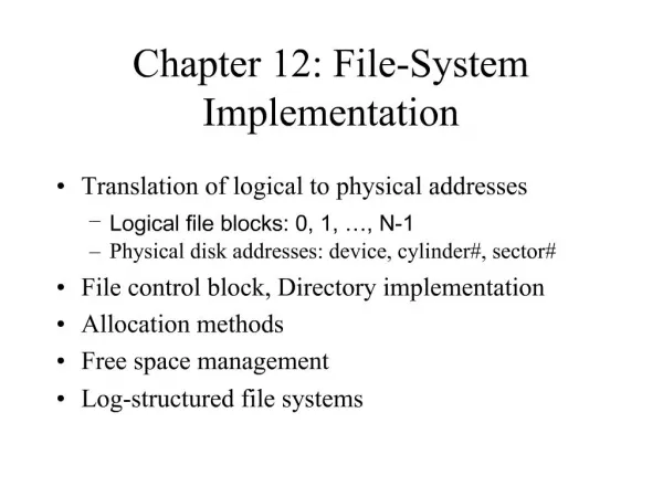 Chapter 12: File-System Implementation
