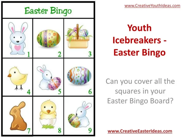 Youth Icebreakers - Easter Bingo