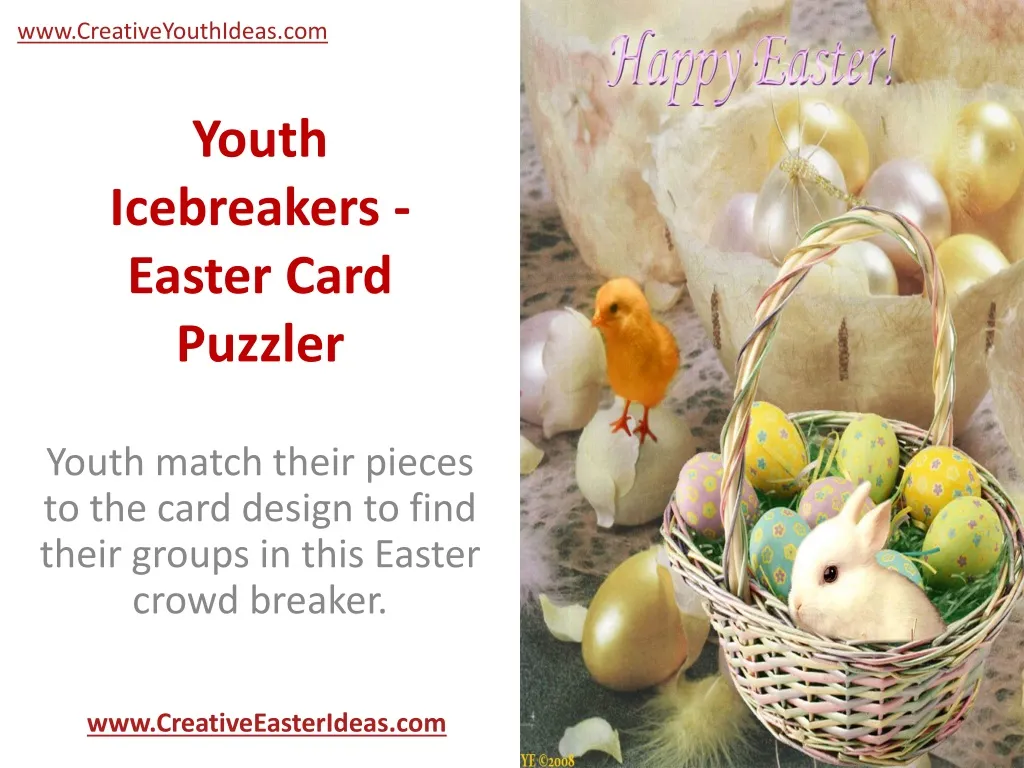 youth icebreakers easter card puzzler