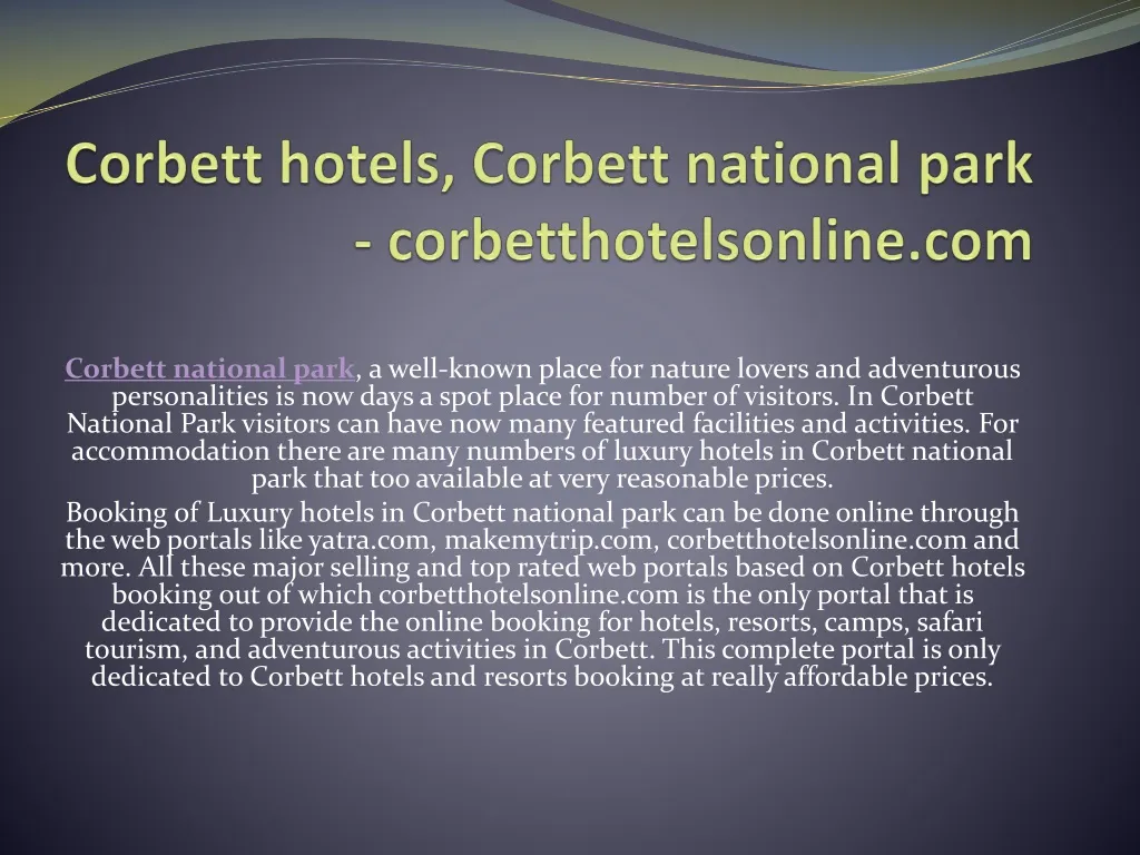corbett hotels corbett national park corbetthotelsonline com