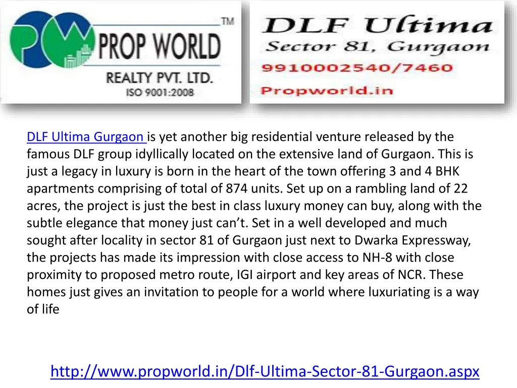 dlf ultima gurgaon is yet another big residential