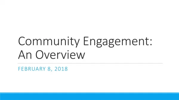 Community Engagement: An Overview
