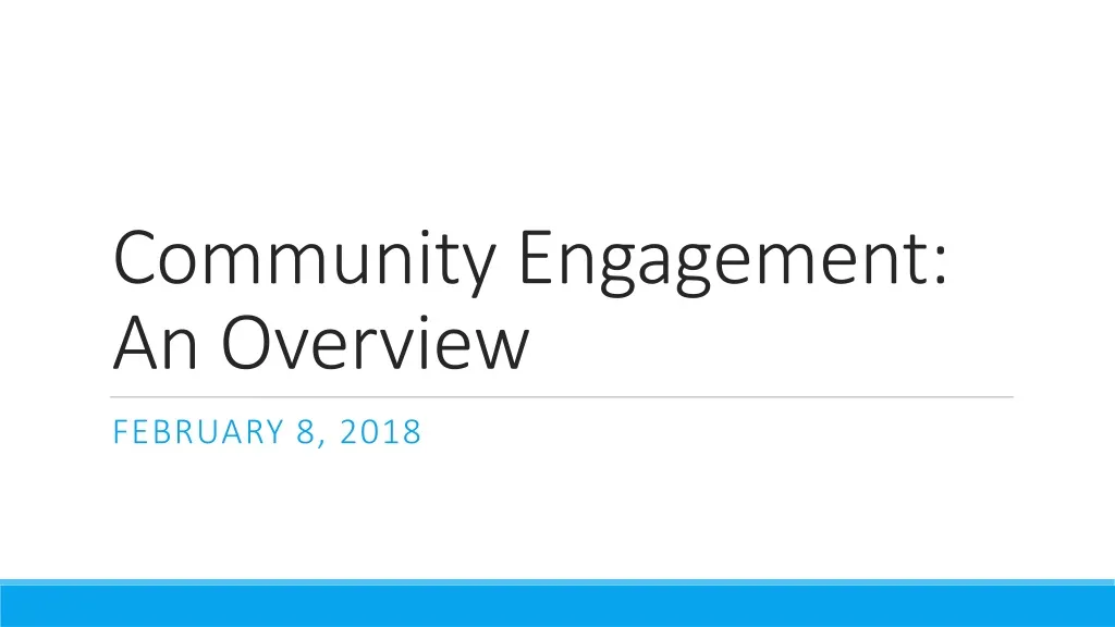 community engagement an overview