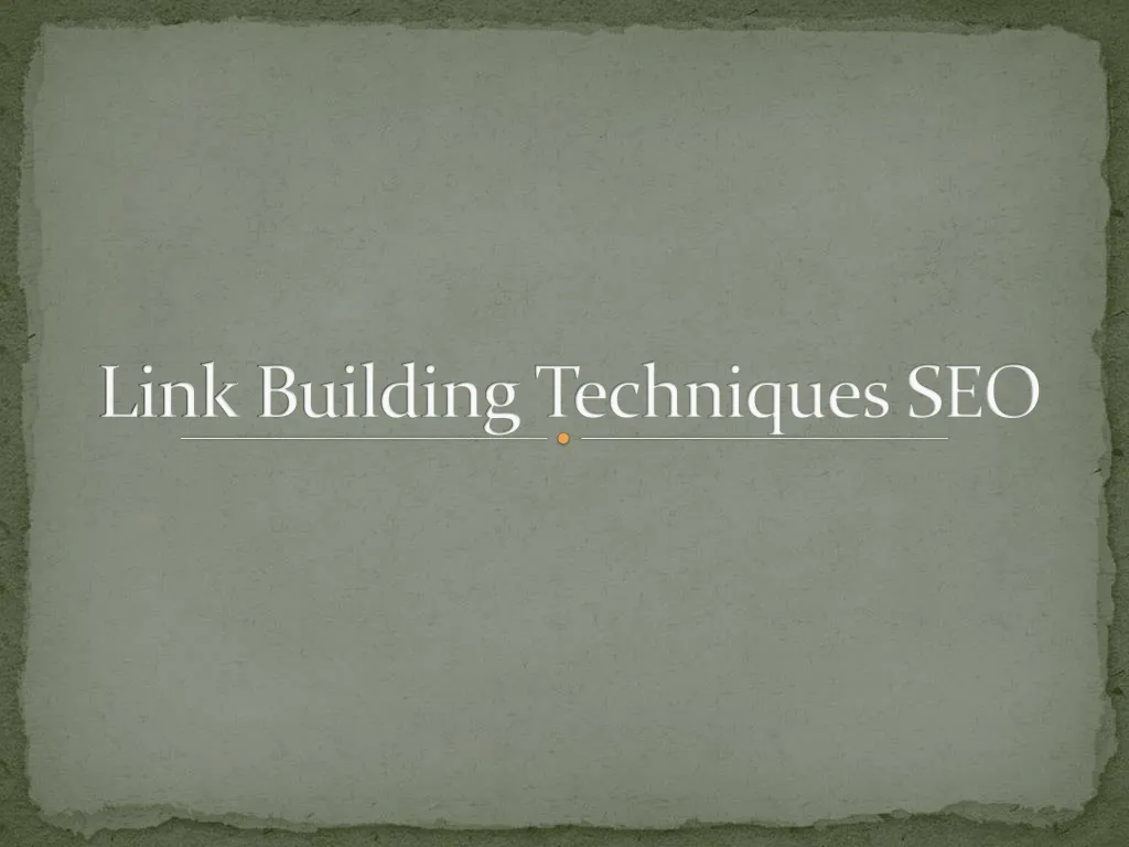 link building techniques seo