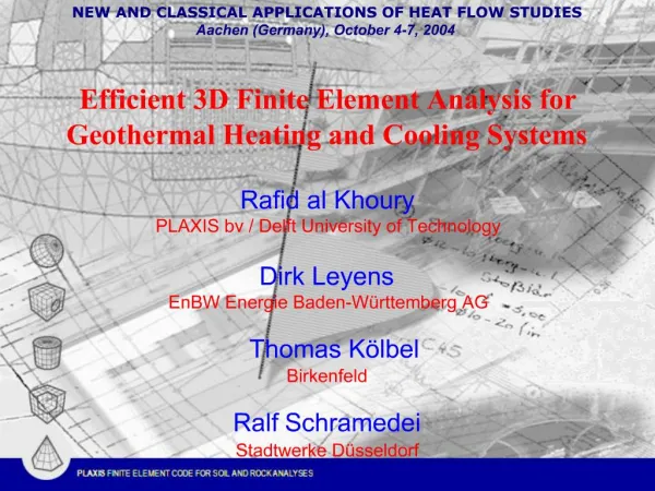 Efficient 3D Finite Element Analysis for Geothermal Heating and Cooling Systems