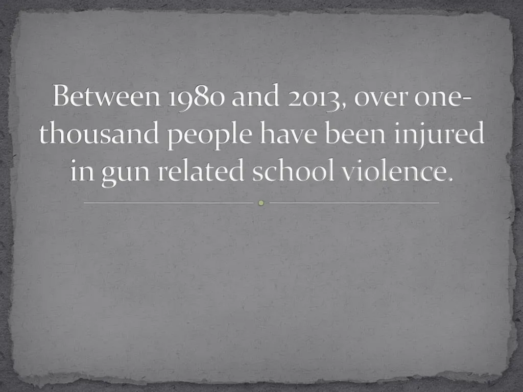 between 1980 and 2013 over one thousand people have been injured in gun related school violence