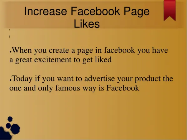 Increase facebook page likes