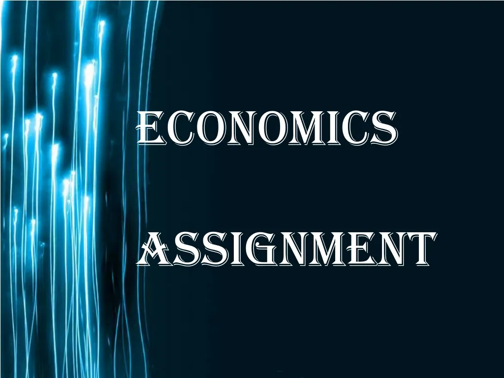 economics assignment
