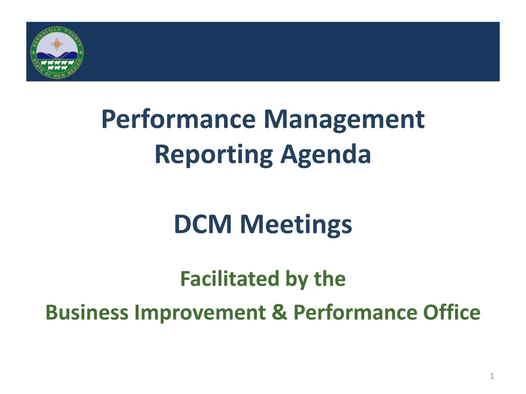 performance management reporting agenda dcm meetings
