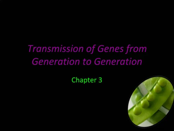 Transmission of Genes from Generation to Generation