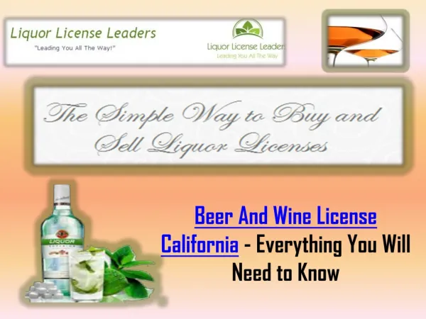 Beer And Wine License California