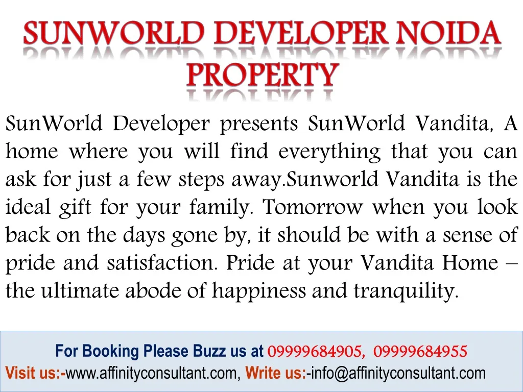 sunworld developer noida property