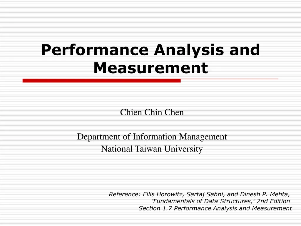 performance analysis and measurement