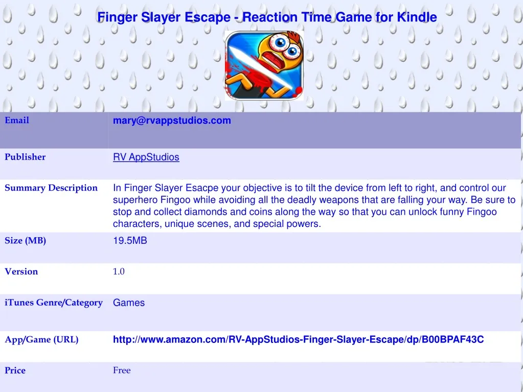 finger slayer escape reaction time game for kindle