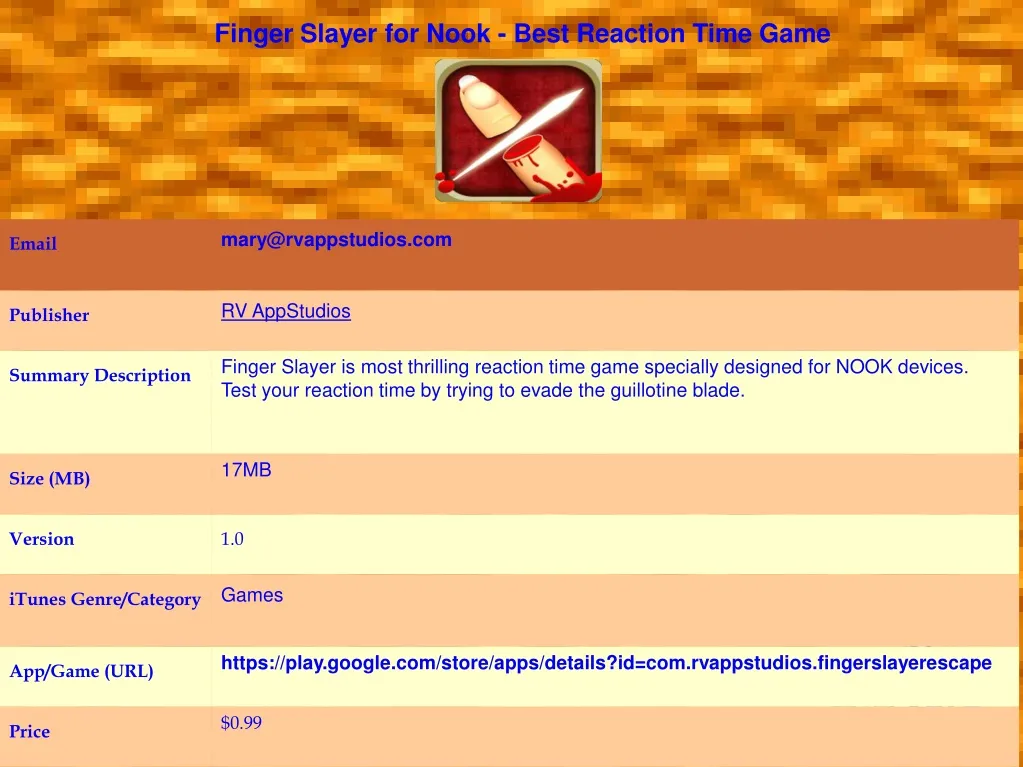 finger slayer for nook best reaction time game