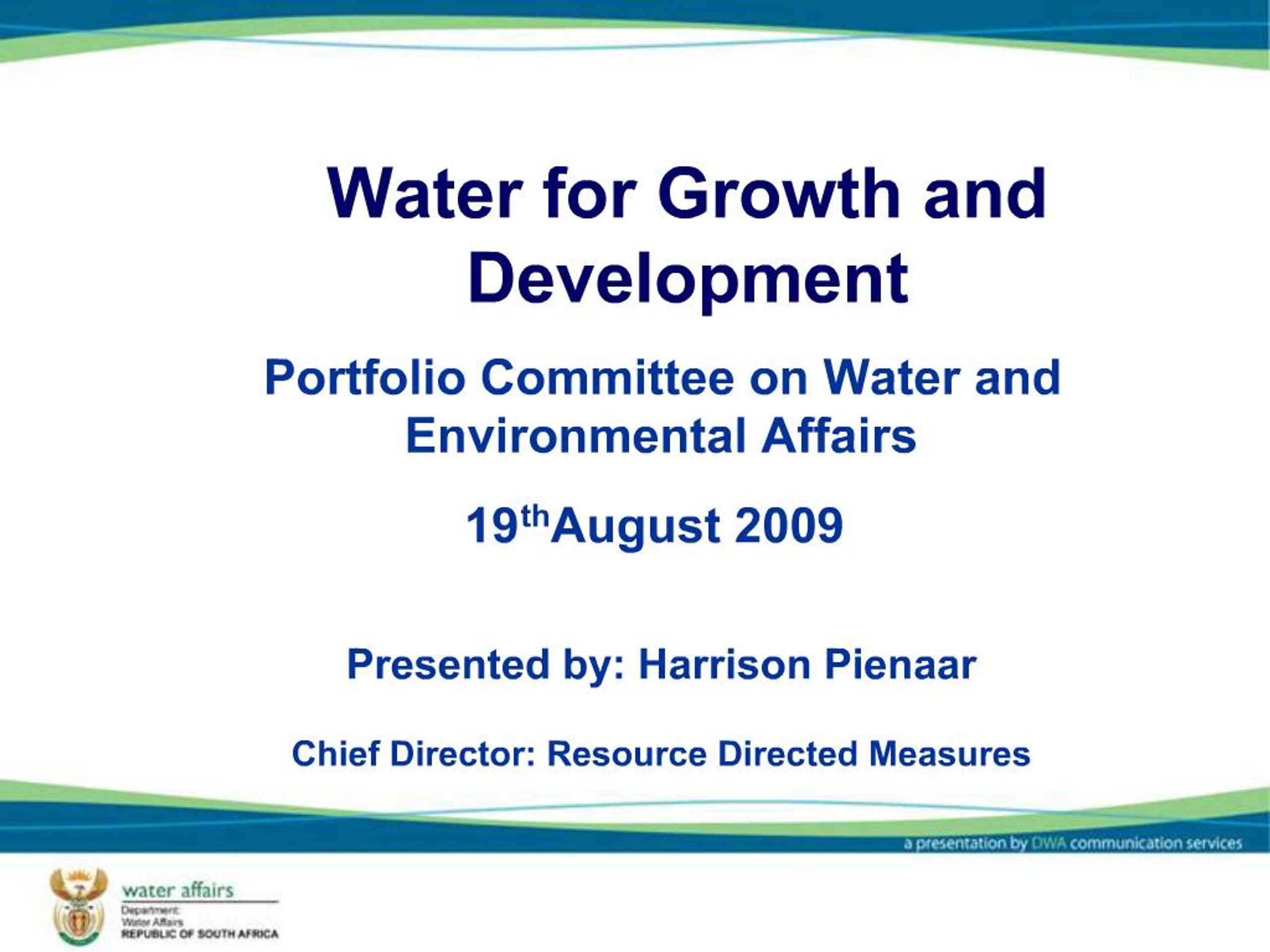 PPT - Water for Growth and Development PowerPoint Presentation, free ...
