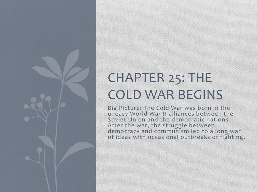 chapter 25 the cold war begins