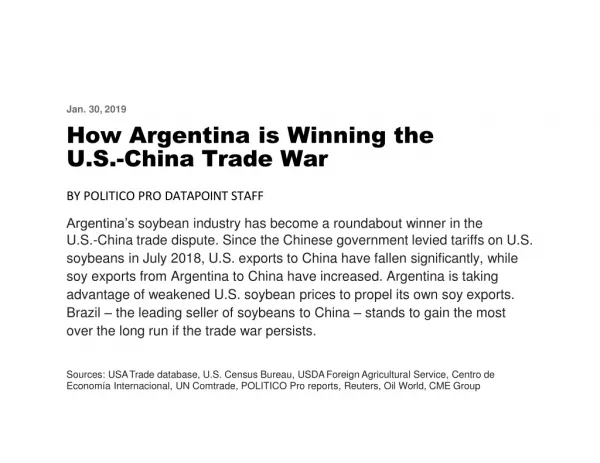 How Argentina is Winning the U.S.-China Trade War