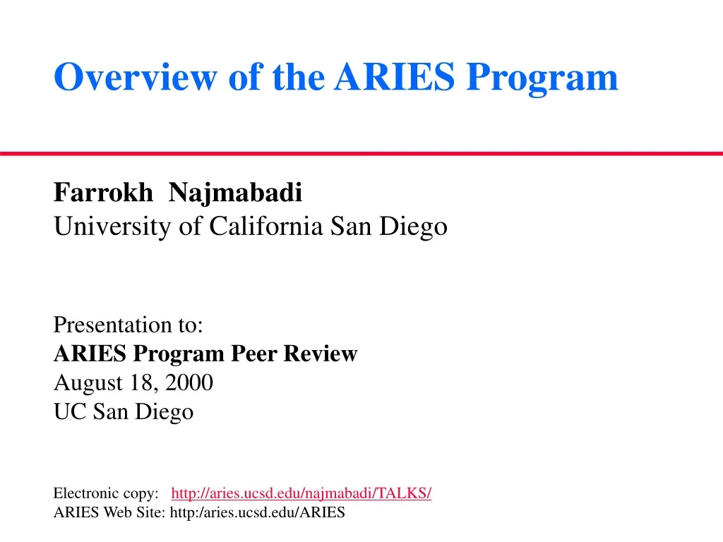 overview of the aries program