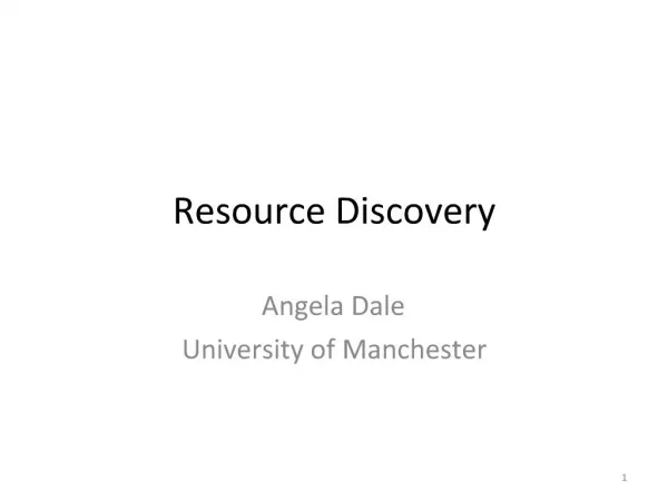 Resource Discovery