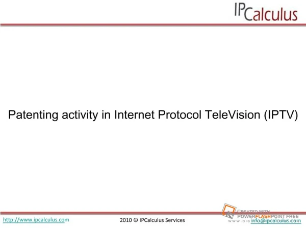 IPCalculus - Internet Protocol TeleVision Patenting Activity