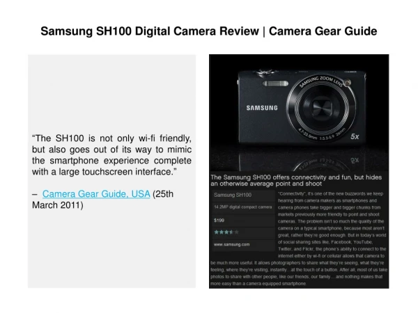 Samsung SH100 Digital Camera Review l Camera Gear Guide