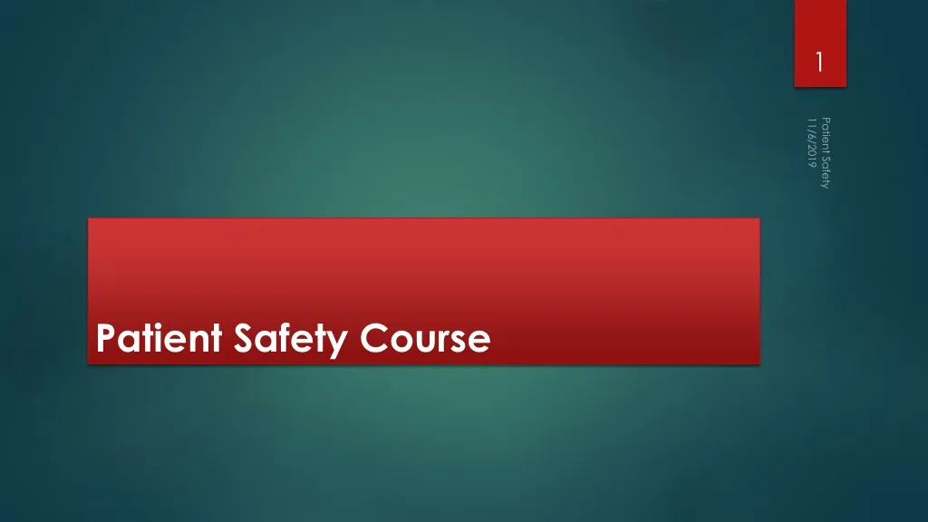 patient safety course