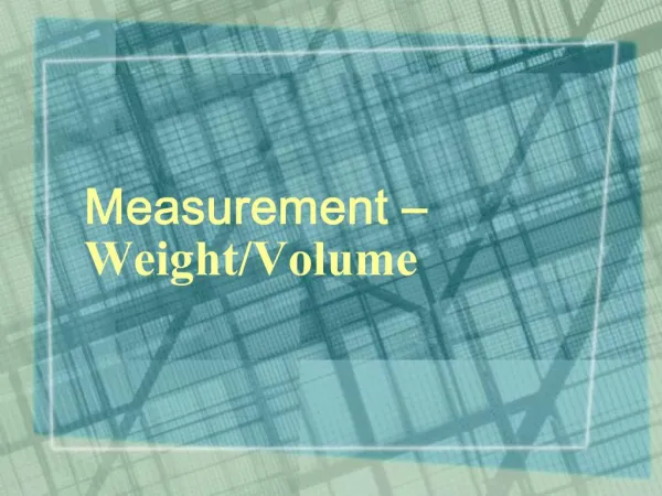 Measurement Weight