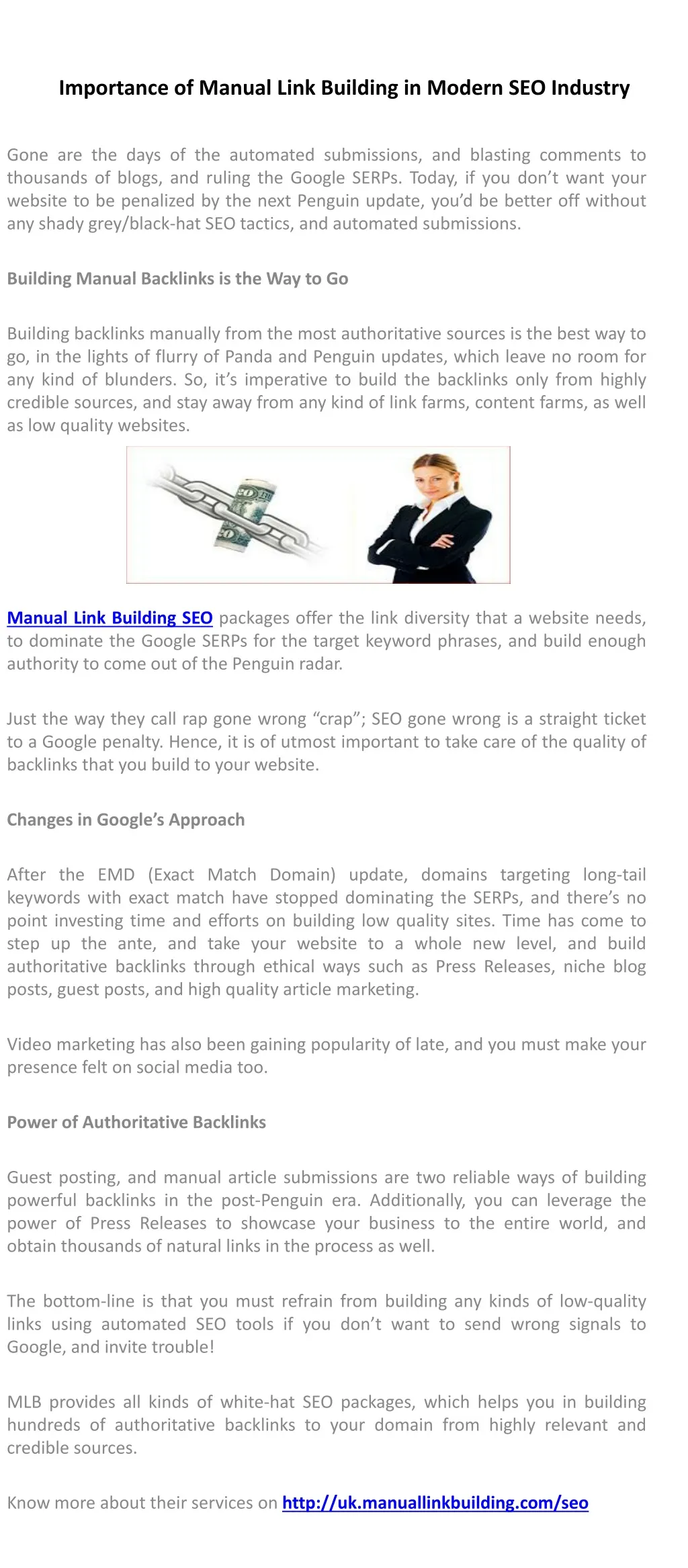 importance of manual link building in modern seo industry