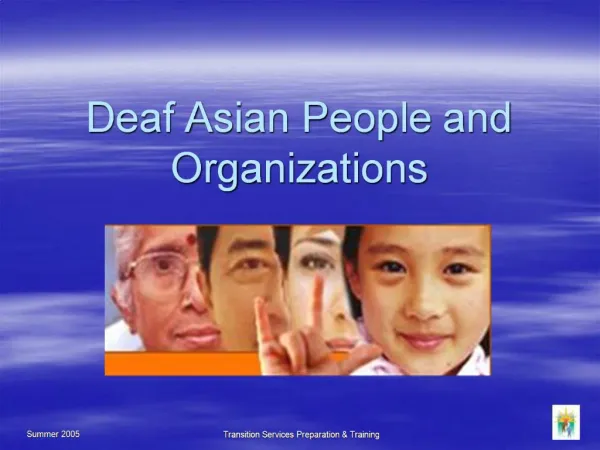 Deaf Asian People and Organizations