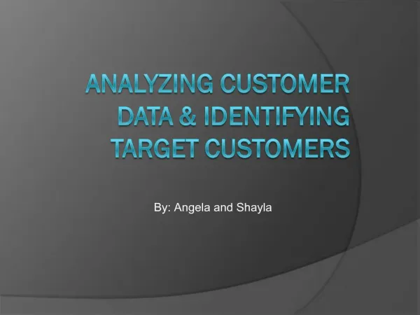 Analyzing Customer Data Identifying Target Customers