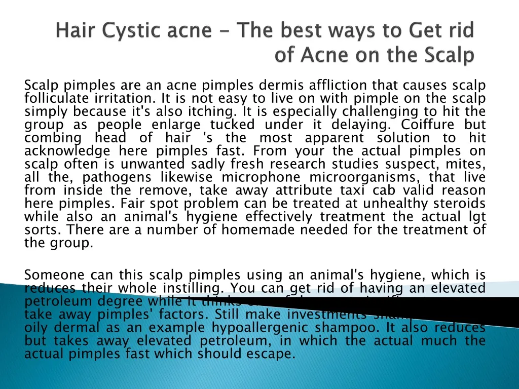 hair cystic acne the best ways to get rid of acne on the scalp