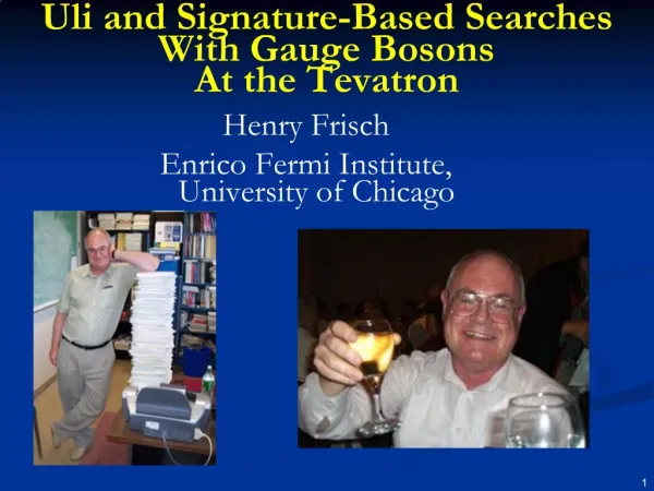 Uli and Signature-Based Searches With Gauge Bosons At the Tevatron