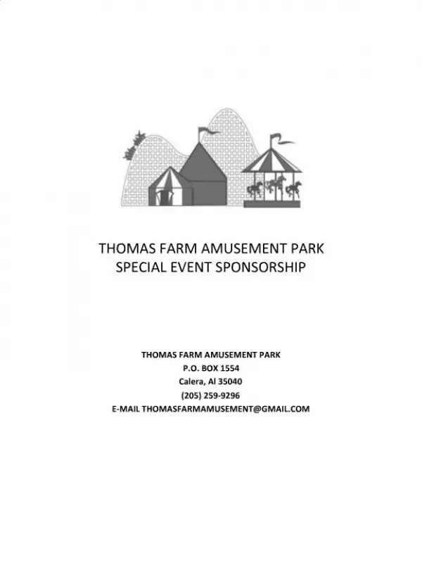 THOMAS FARM AMUSEMENT PARK SPECIAL EVENT SPONSORSHIP