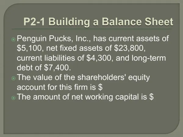 P2-1 Building a Balance Sheet