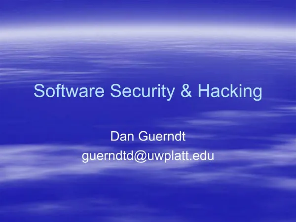 Software Security Hacking