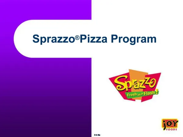 Sprazzo Pizza Program