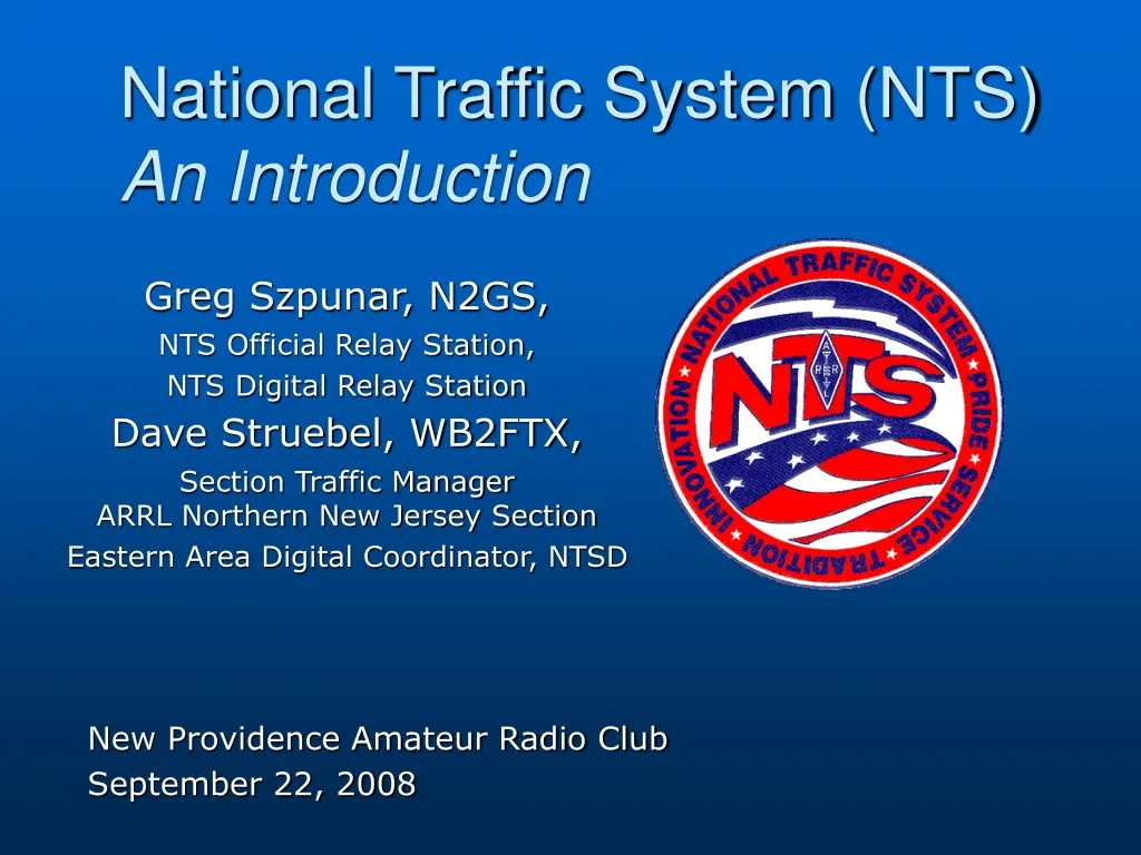 national traffic system nts an introduction