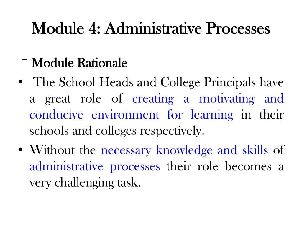 module 4 administrative processes
