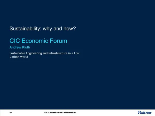 Sustainability: why and how