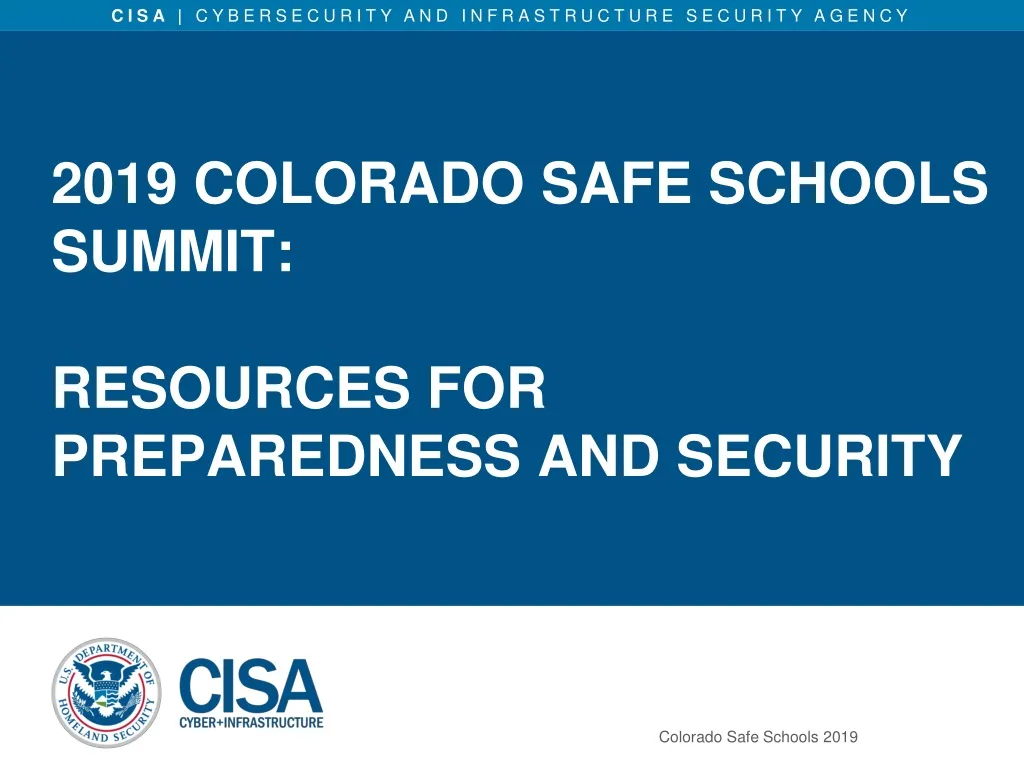 2019 colorado safe schools summit resources for preparedness and security