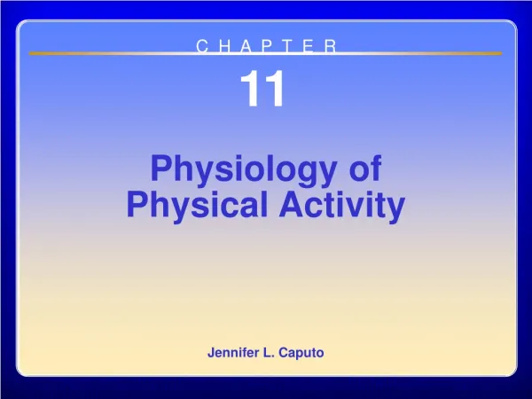 Chapter 11 Physiology of Physical Activity