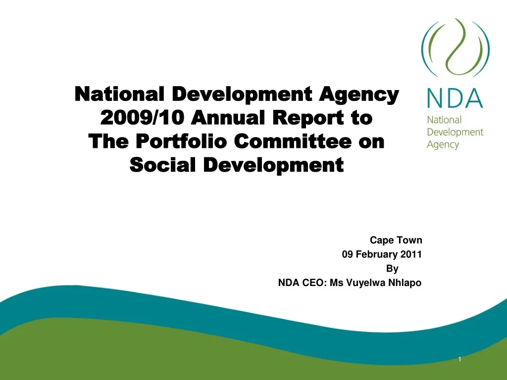 national development agency 2009 10 annual report to the portfolio committee on social development