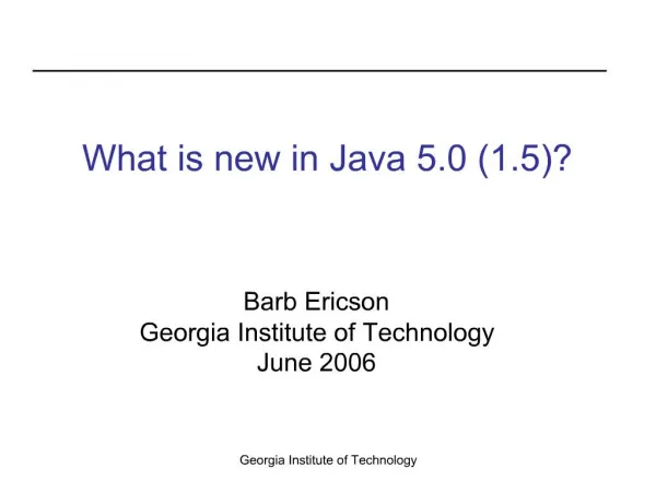 What is new in Java 5.0 1.5