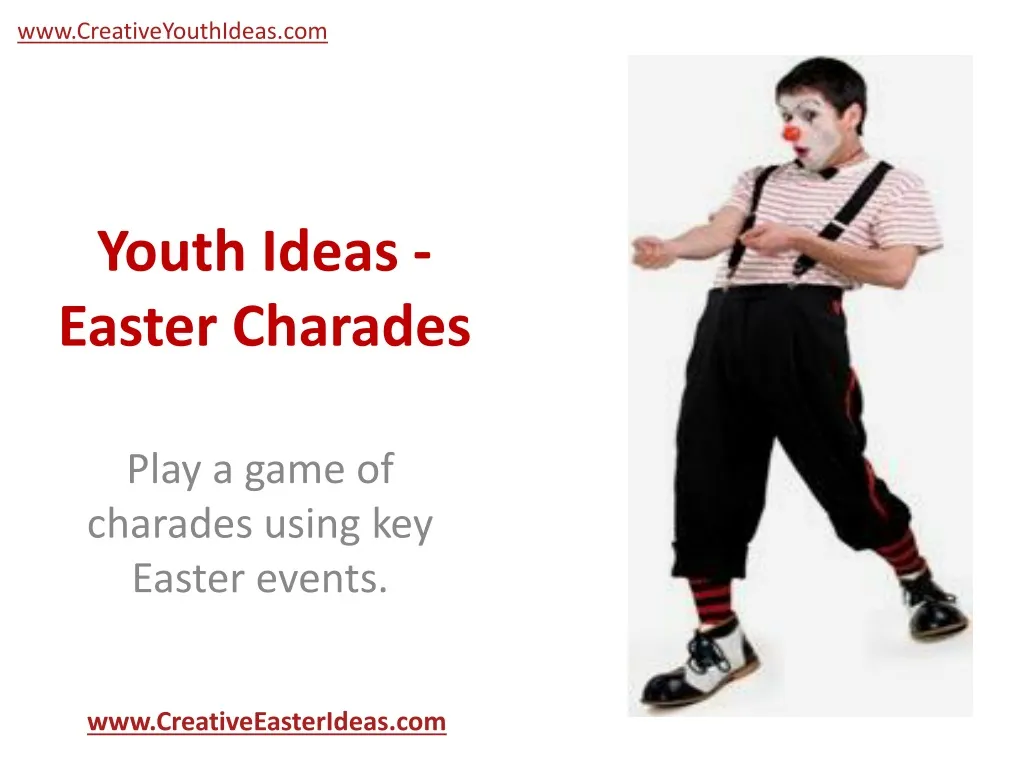 youth ideas easter charades