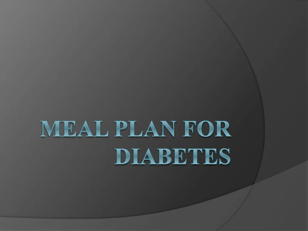 meal plan for diabetes